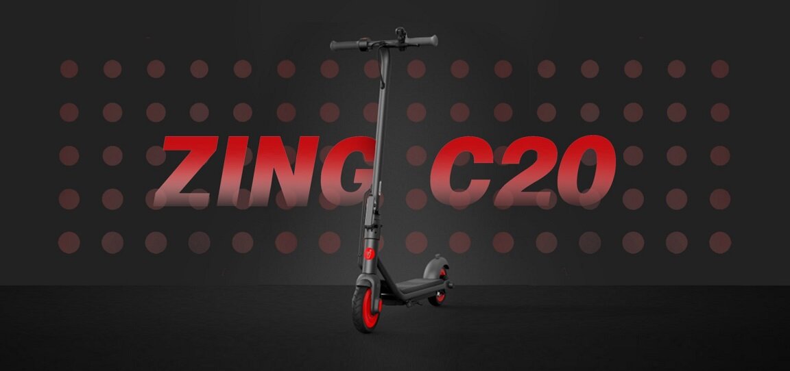 Hulajnoga Elektryczna Segway Ninebot eKickscooter ZING C20 na tle nazwy modelu 