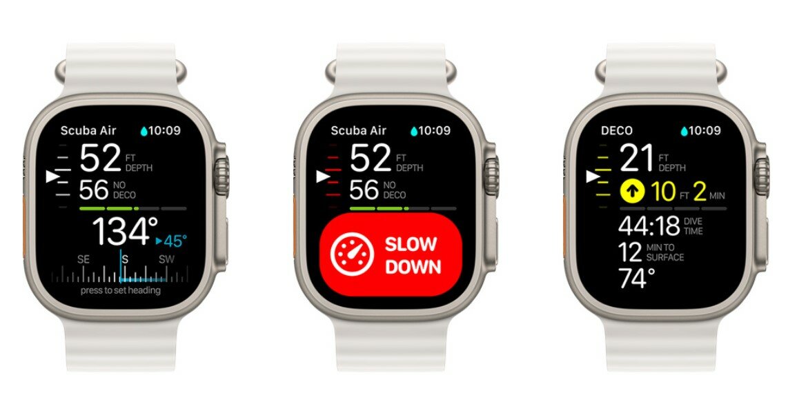 Smartwatch Apple Watch Ultra GPS + Cellular 49mm MNHK3WB/A pokazane pomiary