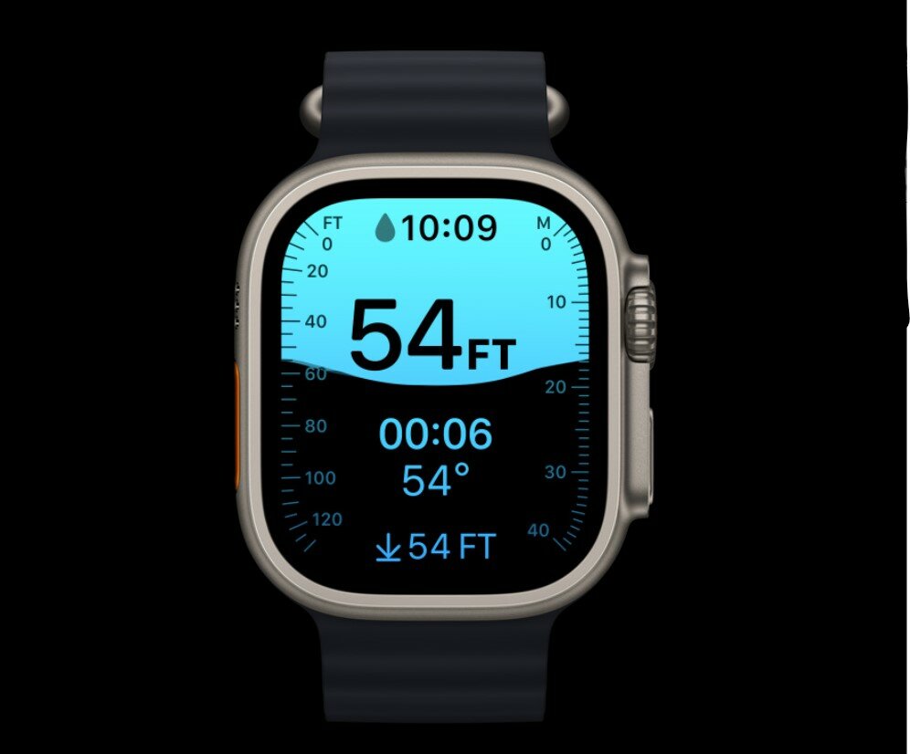 Smartwatch Apple Watch Ultra GPS + Cellular 49mm MNHK3WB/A aplikacja glębokość