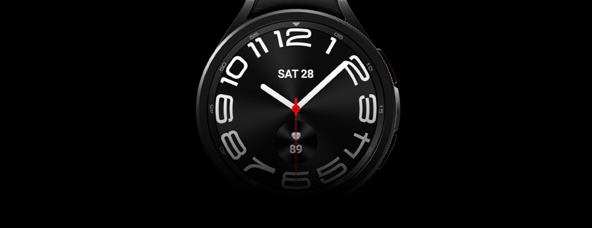 Smartwatch Samsung Galaxy Watch 6 Classic BT 47mm R960 czarny tarcza zegarka wskazująca godzinę