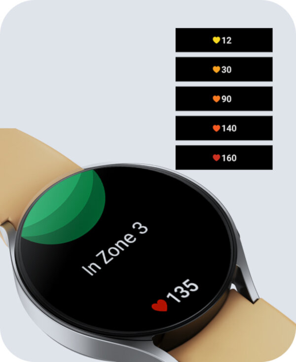 Smartwatch Samsung Galaxy Watch 6 SM-R935FZ LTE 40mm czarny pokazany pomiar tętna na zegarku