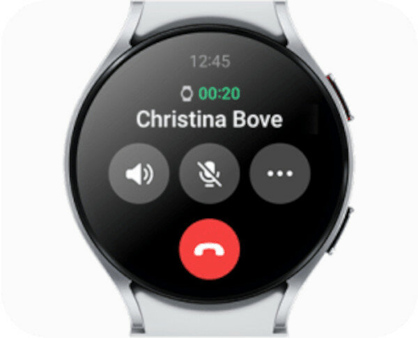 Smartwatch Samsung Galaxy Watch 6 SM-R935FZ LTE 40mm czarny pokazana rozmowa telefoniczna na ekranie zegarka