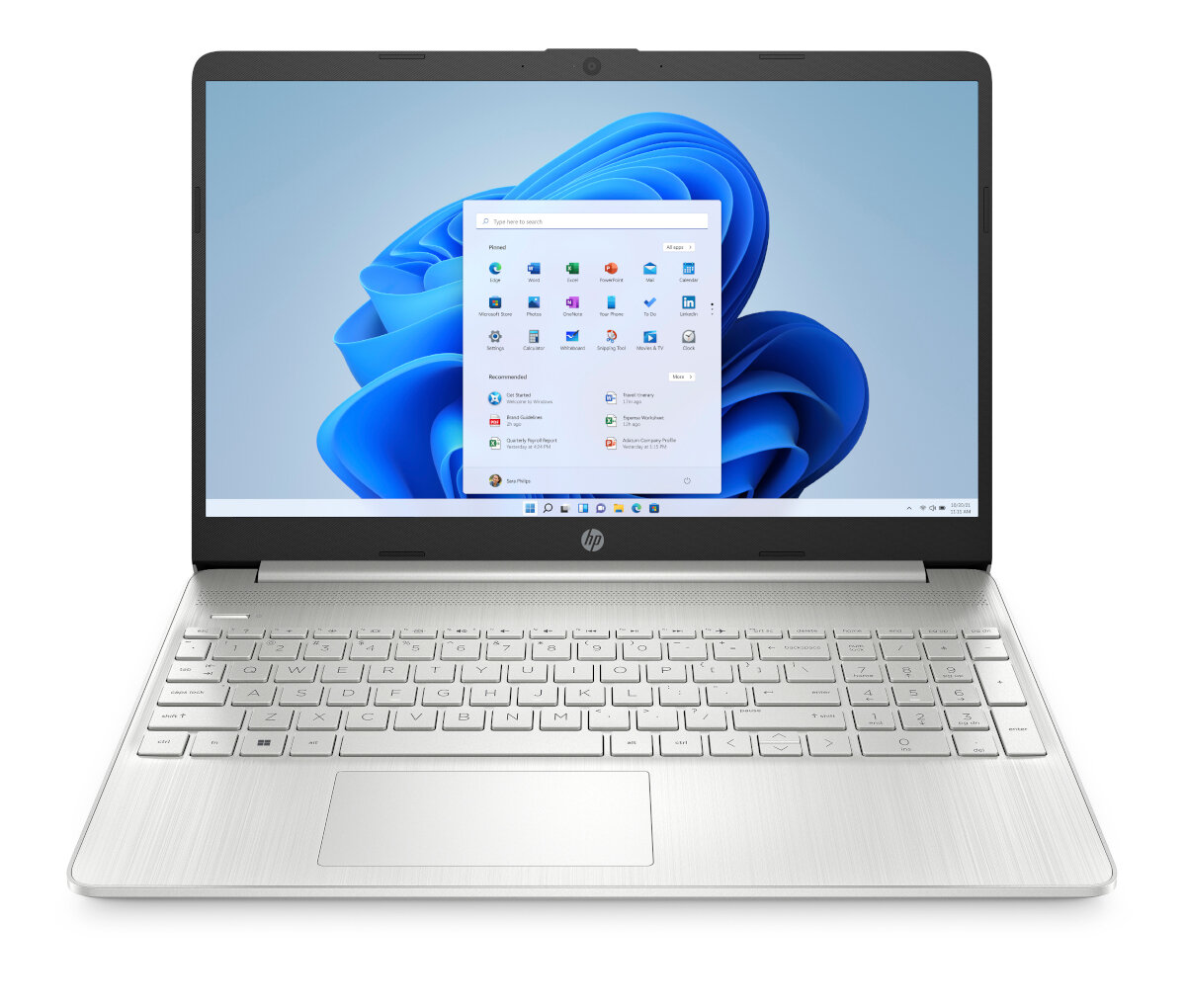 Laptop HP 15s-eq3412nw 15.6' 16GB/1TB widok na laptop od frontu