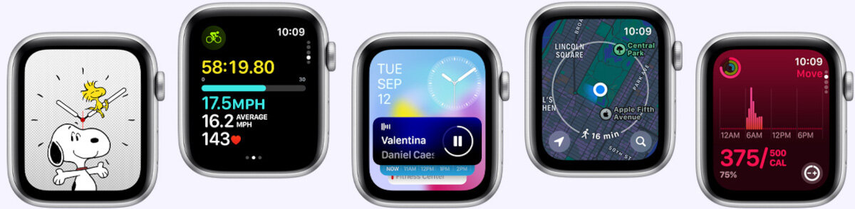 Smartwatch Apple Watch SE GPS 40mm północ aluminium S/M widoczne różne wyglądy ekranu