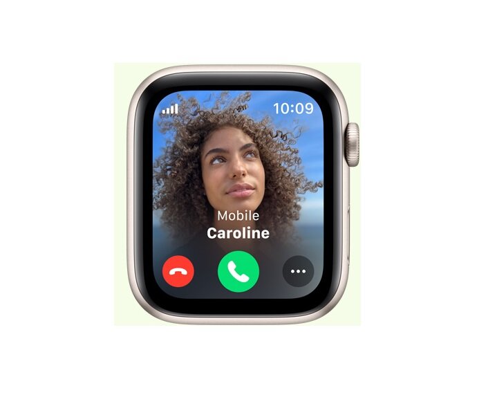 Smartwatch Apple Watch SE GPS 44mm północ aluminium M/L widoczne przychodzące połączenie na wyświetlaczu smartwatcha
